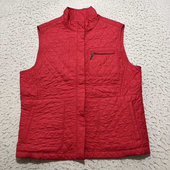 Talbots Jackets & Blazers - Talbots Women’s Petites Small Quilted Full Zip Vest Lightweight Hot Pink Jacket